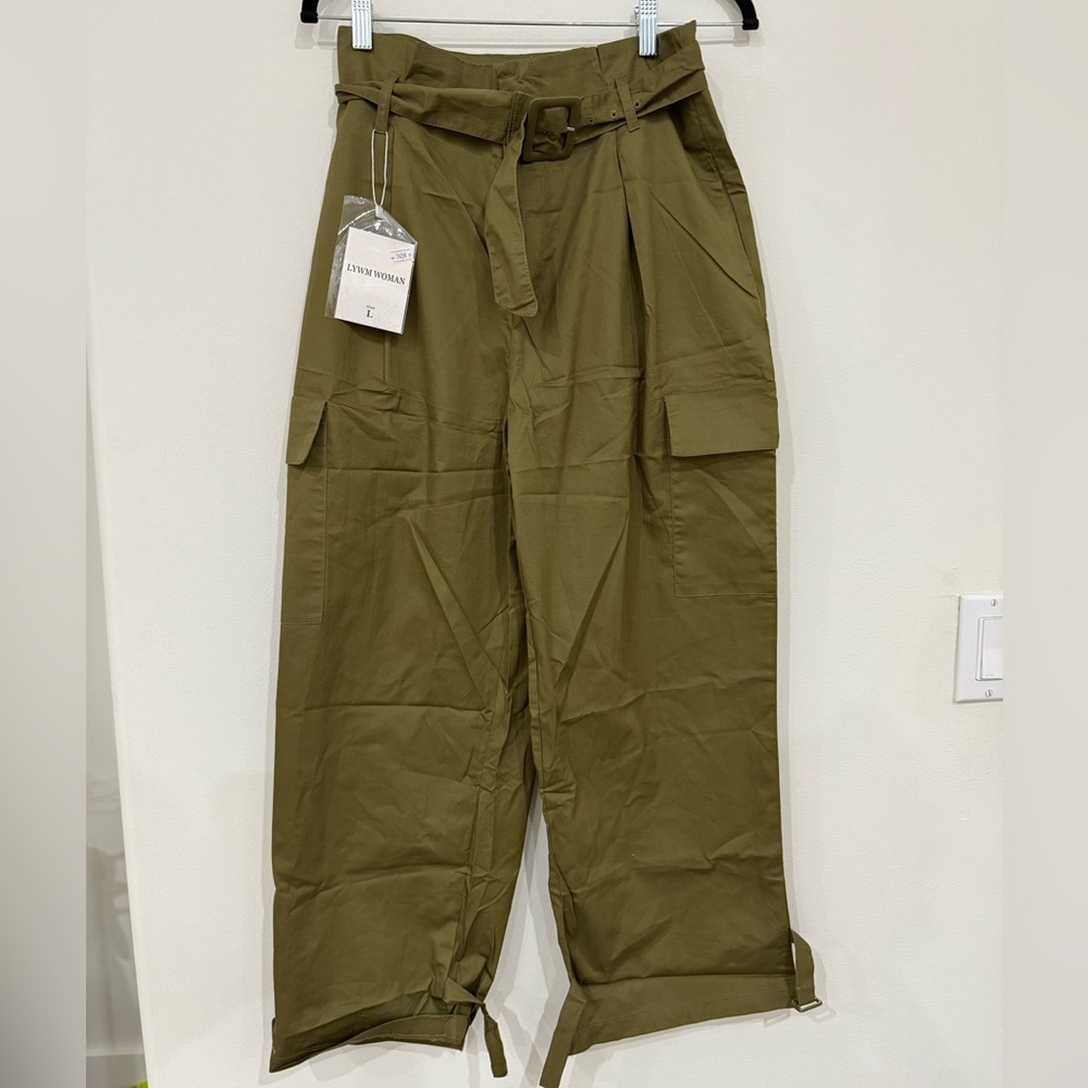 Olive Green women's  high waisted Cargo Pants size L